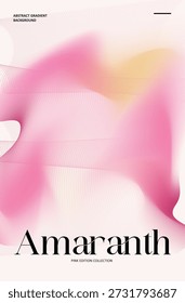 Cartel abstracto moderno o diseño de fondo. Un gradiente suave y borroso en amaranto rosa y amarillo fluye a través del lienzo, superpuesto con líneas delicadas y onduladas. Estilo elegante y minimalista.