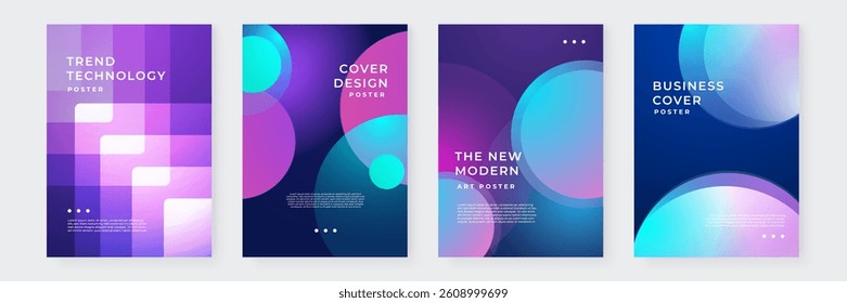 Modern Abstract Poster Collection With Geometric Shapes and Vibrant Colors