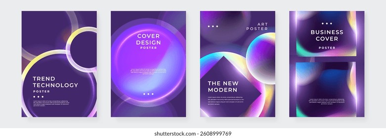 Modern Abstract Poster Collection With Geometric Shapes and Vibrant Colors