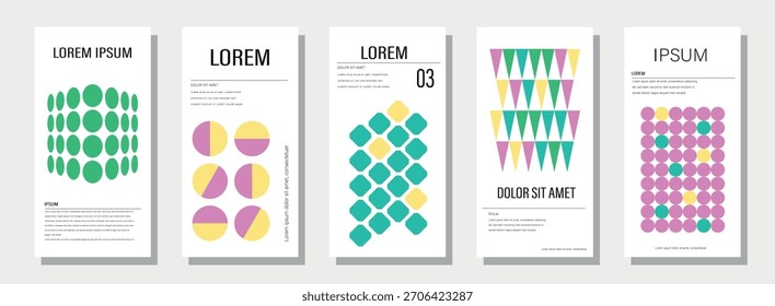 Colección abstracta moderna del cartel, carteles minimalistas del Vector con las Formas geométricas. Los fondos versátiles para carteles, etiquetas y Plantilla con texto.