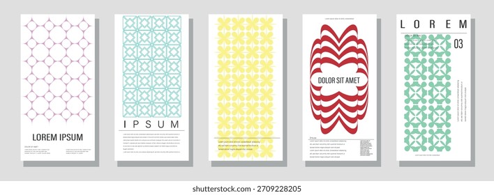 Colección abstracta moderna del cartel, carteles minimalistas del Vector con las Formas geométricas. Los fondos versátiles para carteles, etiquetas y Plantilla con texto.