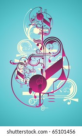 modern abstract poster design with beautiful organic shapes