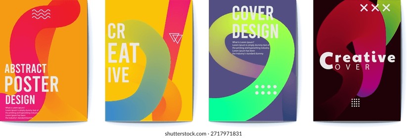 Plantillas de diseño de póster Abstractas moderno en Colores atrevidos