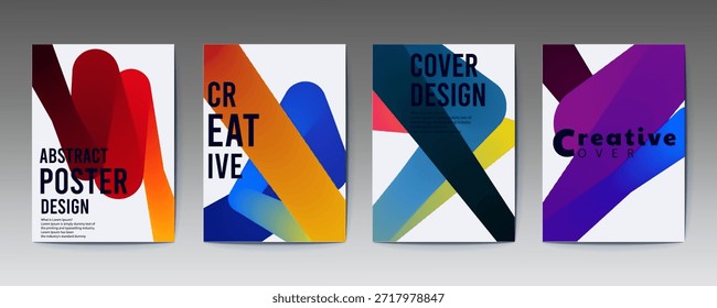 Diseños Abstractas modernos del cartel con los Colores atrevidos y las Formas geométricas