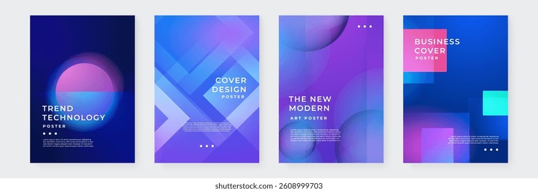 Modern Abstract Poster Designs With Gradient Background