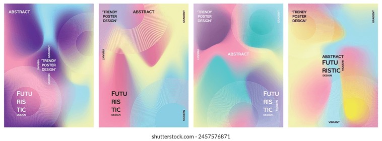 Cartel abstracto moderno, diseño de cubiertas mínimas. Colorido signo de fondo de gradiente de malla geométrica para redes sociales, cubierta, folleto, conjunto de cubierta Ilustración vectorial