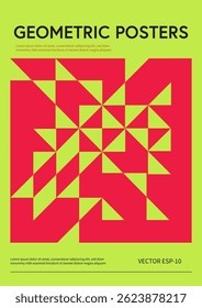 Modern abstract poster, Raster version of high quality and resolution, artwork with geometric postmodern shapes in brutalism aesthetics, minimalistic trendy bold composition, A4