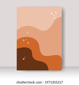 Modern Abstract posters art with boho style vector illustrations. for poster, greeting card, flyer, banner, social media. minimalist wall decor
