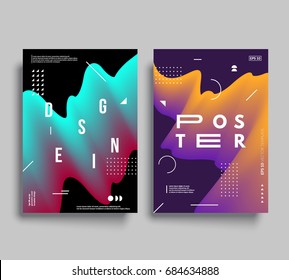 Modern abstract posters. Cool gradient shapes composition. Futuristic design. Eps10 vector.