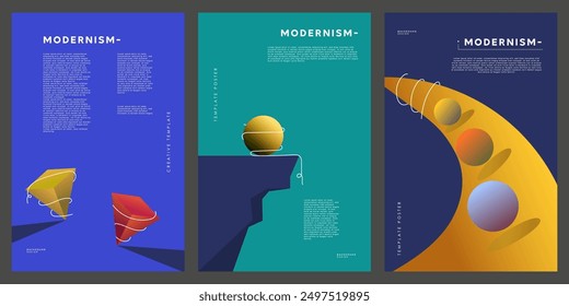 modern abstract posters or covers set, minimalist and modernism shape gradient background, vector illustration.
