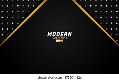 diseño de banner de fondo negro premium abstracto moderno.solapar capas con efecto de papel.Efecto de luz realista en el fondo texturizado de puntos.ilustración vectorial.