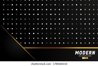 modern abstract premium black background banner design.overlap layers with paper effect.Realistic light effect on dots textured background.vector illustration.