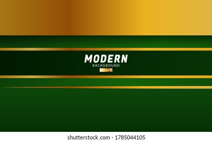 modern abstract premium green vector background with gold line.overlap layers with paper effect .vector illustration.