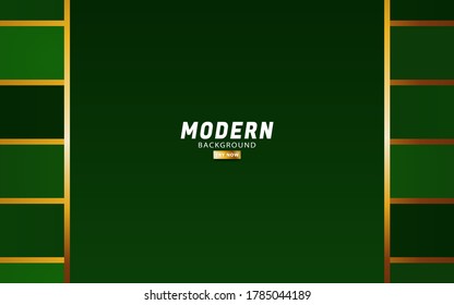 fondo de vector verde premium abstracto moderno con fondo de línea dorada.solapar capas con efecto de papel .ilustración vectorial.