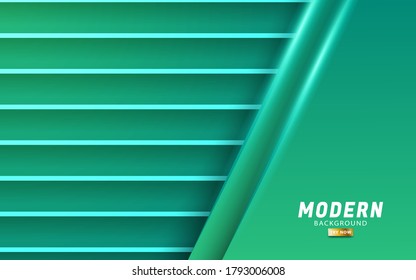 diseño de banner de fondo de vector verde premium abstracto moderno, en textura de rayas.