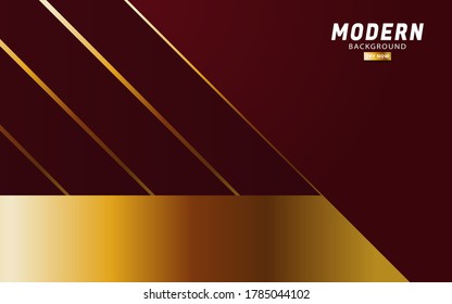 fondo vectorial rojo premium abstracto moderno con fondo de línea dorada.solapar capas con efecto de papel.Efecto de luz realista sobre fondo de línea texturizada.ilustración vectorial