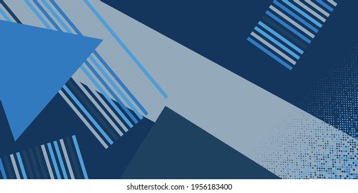 Modern abstract presentation background. Luxury geometric background. Abstract decoration,  halftone gradients. Vector illustration. Dark blue background