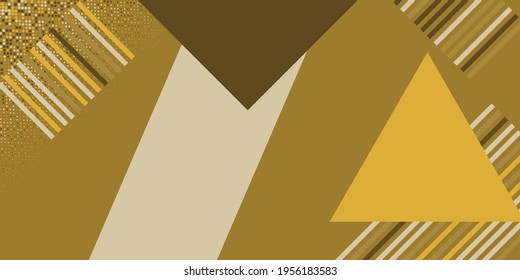 Fondo de presentación abstracto moderno. Fondo geométrico de lujo. Decoración abstracta, gradientes de medio tono. Ilustración vectorial. Fondo amarillo dorado