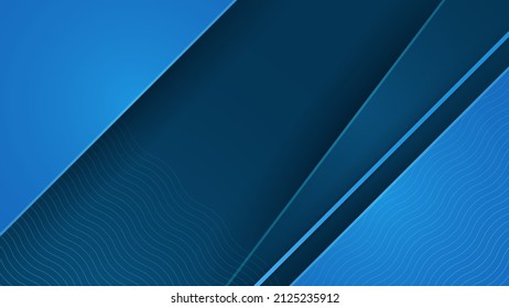 Modern abstract presentation background. Luxury paper cut background. Abstract decoration, bluish shiny pattern, line stripes gradients, 3d Vector illustration. Dark blue background