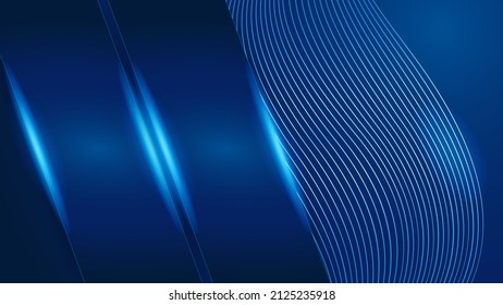 Modern abstract presentation background. Luxury paper cut background. Abstract decoration, bluish shiny pattern, line stripes gradients, 3d Vector illustration. Dark blue background