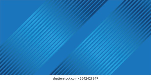 Plano de fundo da apresentação abstrata moderna. Fundo de corte de papel de luxo. Decoração abstrata, padrão brilhante azulado, gradientes de listras de linha, ilustração de vetor 3d. Plano de fundo azul escuro