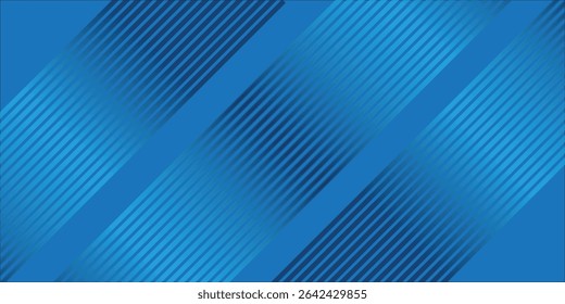Plano de fundo da apresentação abstrata moderna. Fundo de corte de papel de luxo. Decoração abstrata, padrão brilhante azulado, gradientes de listras de linha, ilustração de vetor 3d. Plano de fundo azul escuro