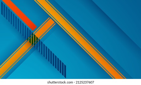 Modern abstract presentation background with orange blue gradient color. Minimalist decoration, bluish shiny pattern, line stripes gradients, 3d Vector illustration