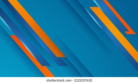Modern abstract presentation background with orange blue gradient color. Minimalist decoration, bluish shiny pattern, line stripes gradients, 3d Vector illustration
