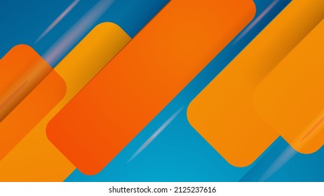 Modern abstract presentation background with orange blue gradient color. Minimalist decoration, bluish shiny pattern, line stripes gradients, 3d Vector illustration
