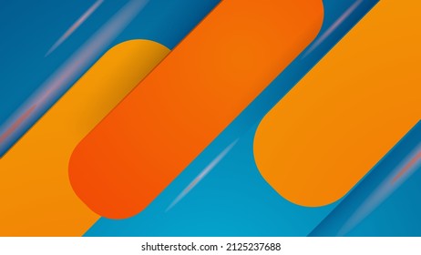 Modern abstract presentation background with orange blue gradient color. Minimalist decoration, bluish shiny pattern, line stripes gradients, 3d Vector illustration