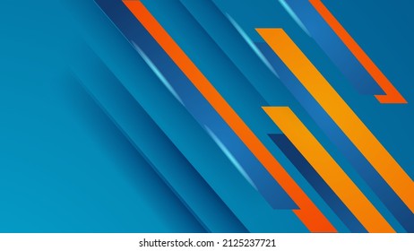 Modern abstract presentation background with orange blue gradient color. Minimalist decoration, bluish shiny pattern, line stripes gradients, 3d Vector illustration