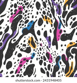 Modern abstract print in in the style of irregular organic forms. Vector seamless pattern.