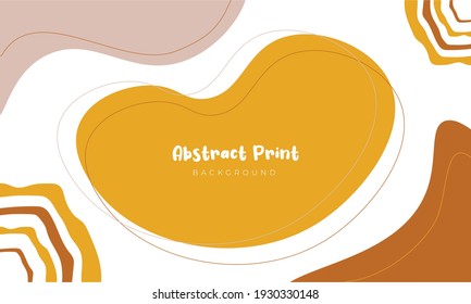 Modern abstract print in trendy minimalist organic earth tones