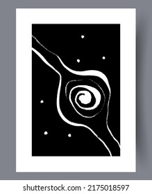 Afiches o pancartas abstractos modernos imprimibles para el diseño interior. Abstraccionismo decoraciones y diseños artísticos en las paredes. Ilustración vectorial. 