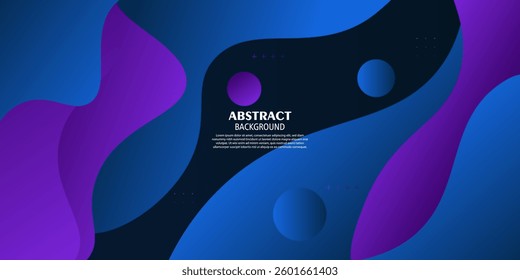 Modern abstract purple and blue gradient wave liquid geometric background with liquid style gradient color. Suitable for banner, flyer, etc. Vector Eps10