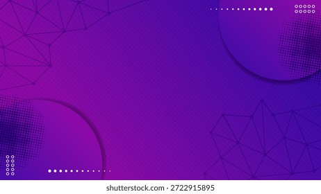 Fondo de Tecnología de Anuncio poligonal y círculo degradado púrpura y azul Abstractas moderno. Arte vectorial