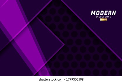diseño moderno de banner de fondo del vector premium púrpura con una línea púrpura en textura hexagonal.