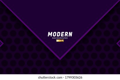 diseño moderno de banner de fondo del vector premium púrpura con una línea púrpura en textura hexagonal.