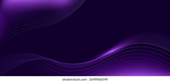 Modern abstract purple wave on dark background,tech banner, corporate business concept, hi-tech abstract background, vector illustration for business or presentation
