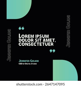 Modern Abstract Quote Template Design for Text Content and Social Media Background