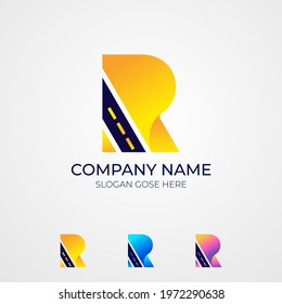 Modern abstract R letter Logo । Road Logo