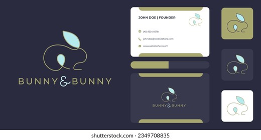 diseño de logotipo del conejo abstracto moderno