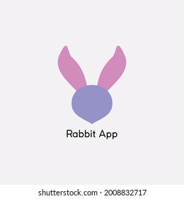 modern abstract rabbit or hare icon app vector logo