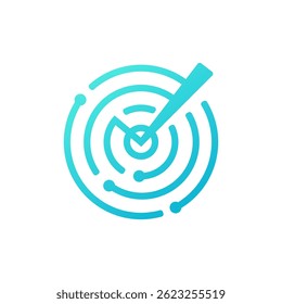 Modernes abstraktes Radar-Scan-Logo - Technologie- oder Detektions-Vektorsymbol