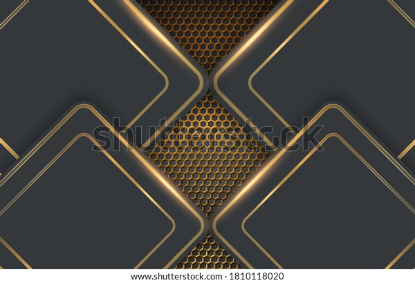 Modern Abstract Realistic Black Background Gold Stock Vector (Royalty ...