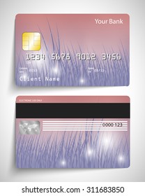 Modern abstract realistic vector credit card.