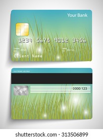 Modern abstract realistic vector credit card.