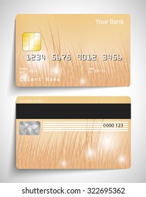 Modern abstract realistic vector credit card.