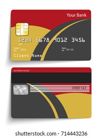 Modern abstract realistic vector credit card.