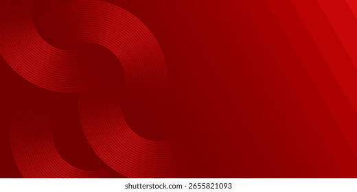 Fondo rojo abstracto moderno con líneas circulares. Diseño geométrico del arte de la línea de la raya para el cartel, folleto, cubierta, Sitio web, cabecera, Anuncio del Web, presentación.